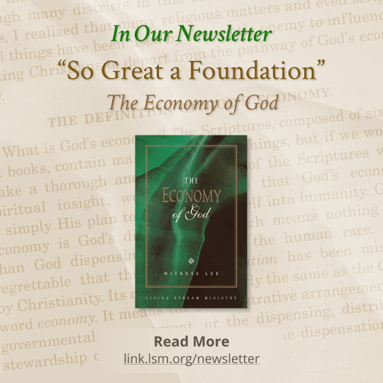 So Great a Foundation—The Economy of God